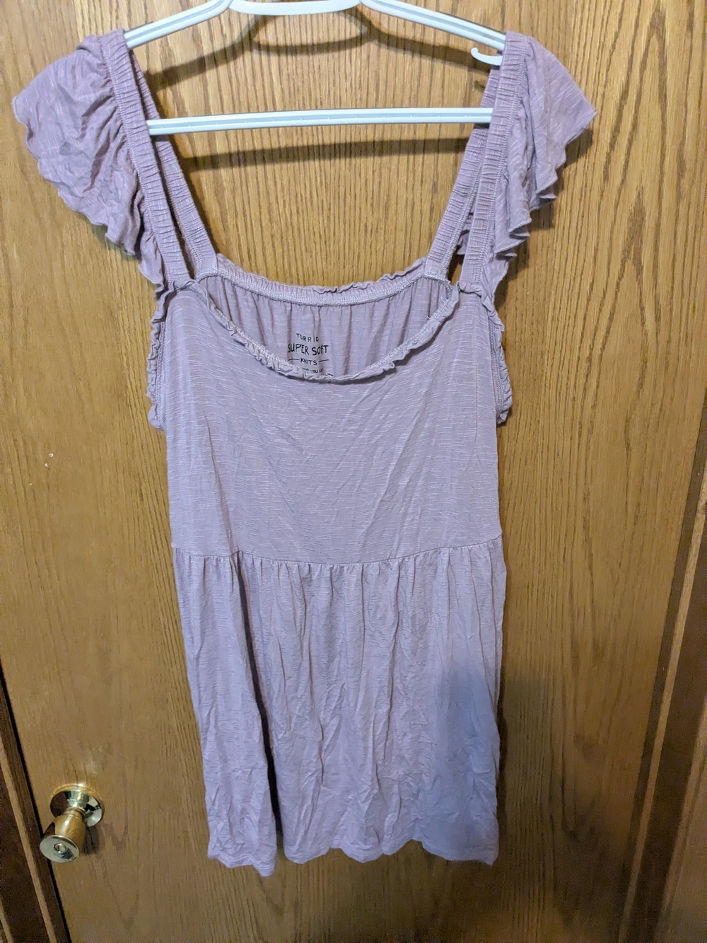 torrid Lavender Ruffle Strap Tank Top